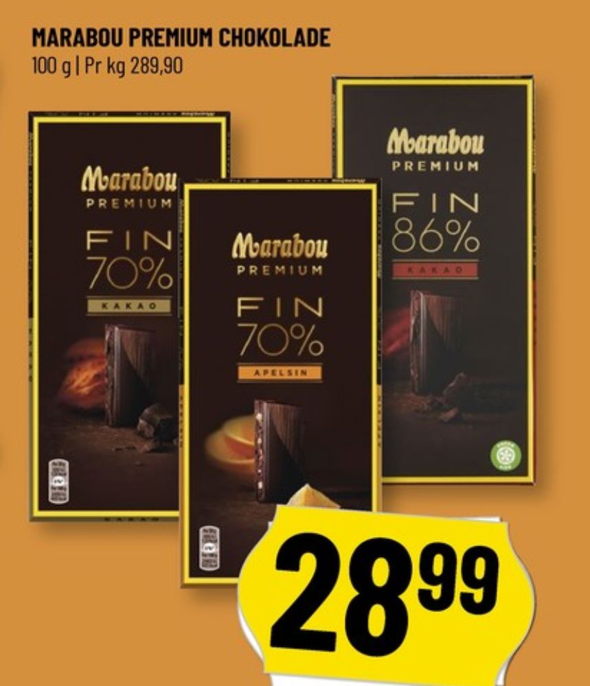 Marabou Premium, Chokoladeplade Fin 70% Kakao