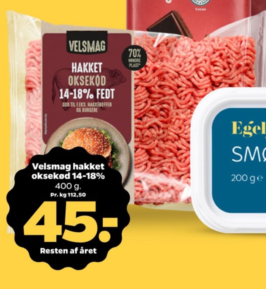 Velsmag, Hakket oksekød 14-18%