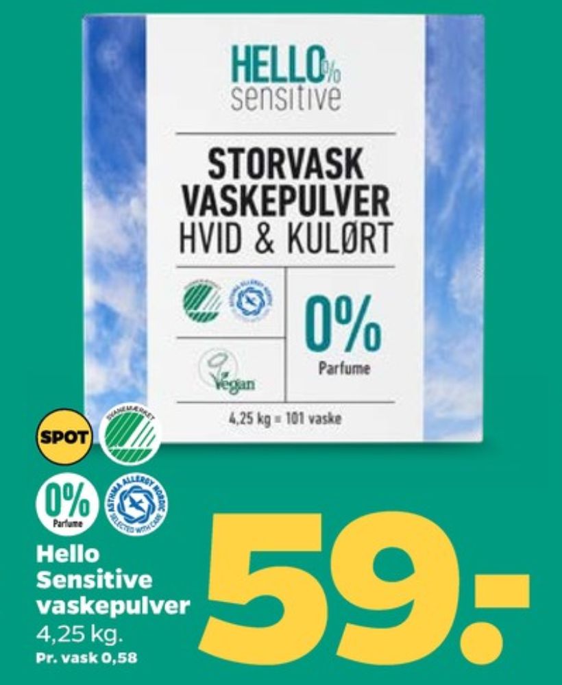 Hello Sensitive, Vaskepulver
