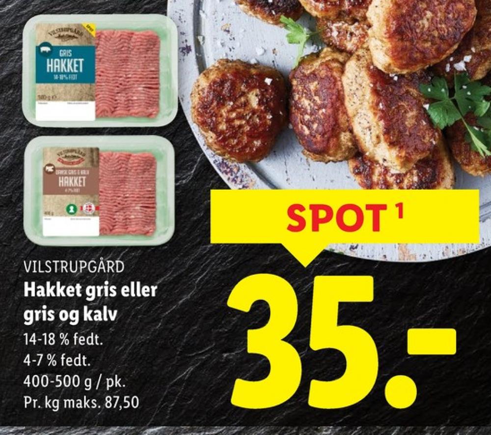 Vilstrupgård, Hakket grisekød 14-18%