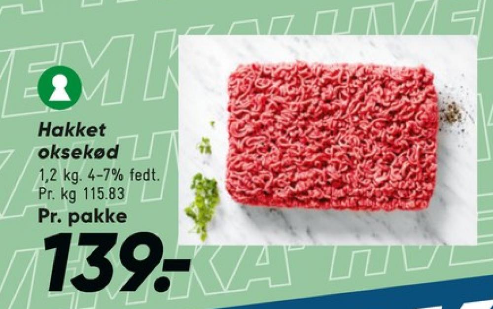 Hakket oksekød 4-7%