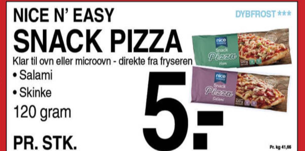 Nice n Easy, Pizza Snack Ham