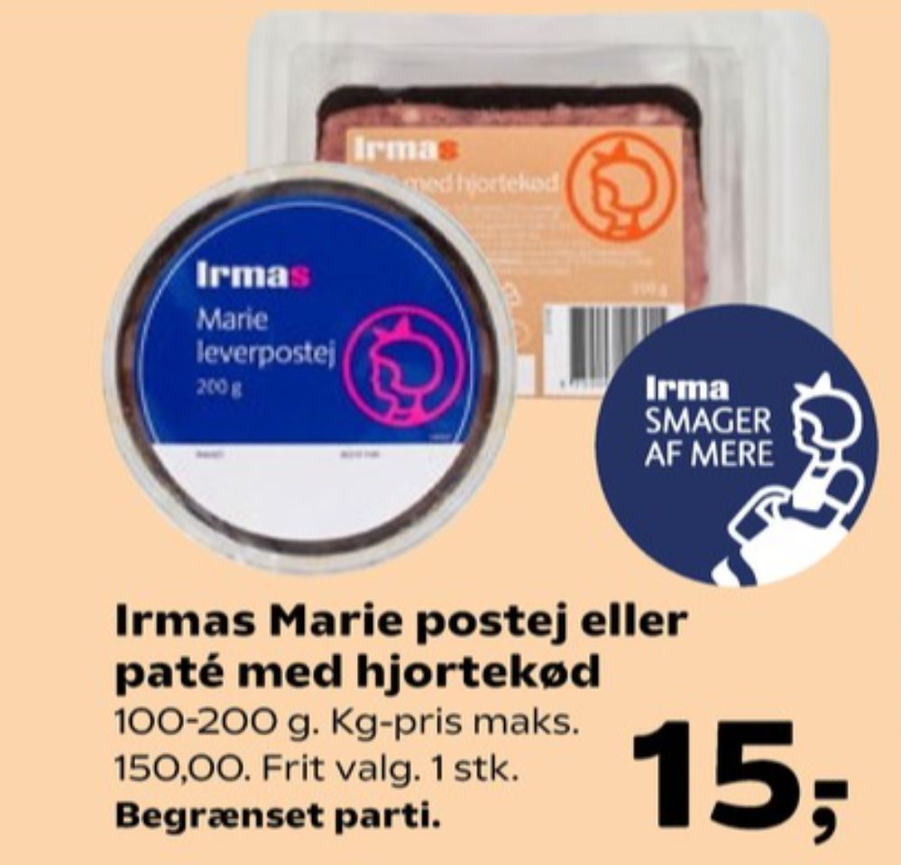 Irmas Marie, Leverpostej