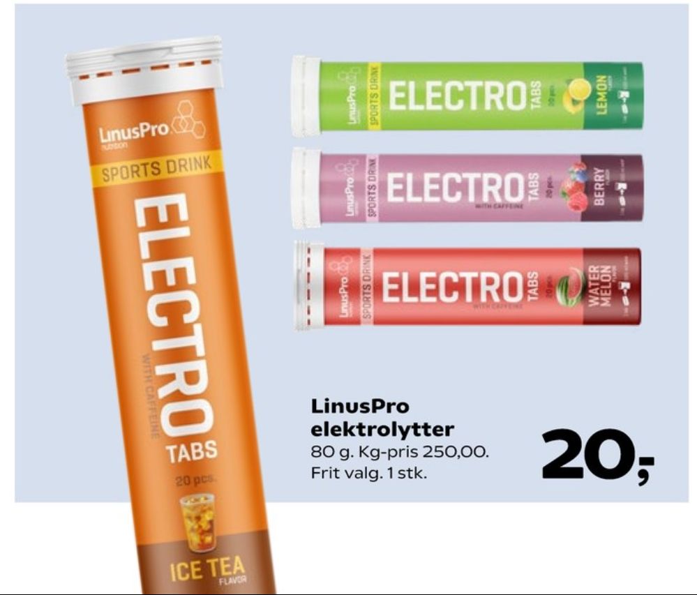 LinusPro, Træningstilskud