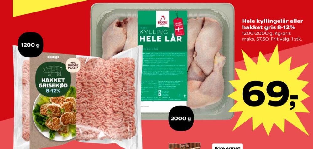 Coop, Hakket grisekød 8-12%