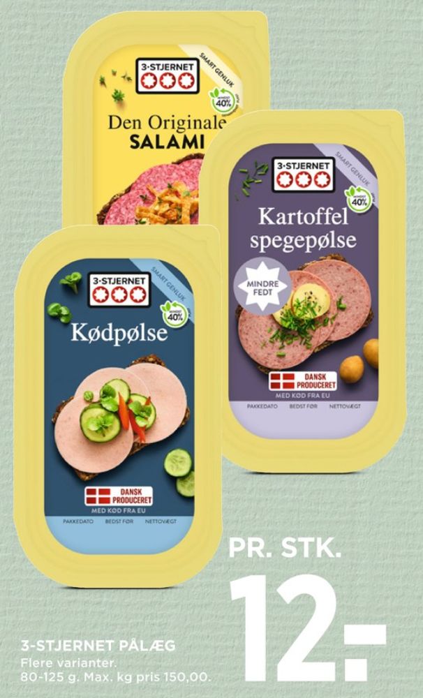 3-stjernet Gul bordpak, Kartoffelspegepølse