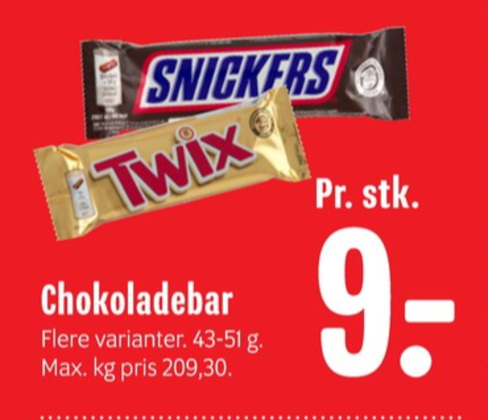 Snickers, Chokoladebar