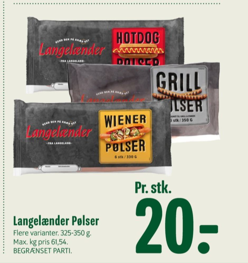 Langelænder, Grillpølser