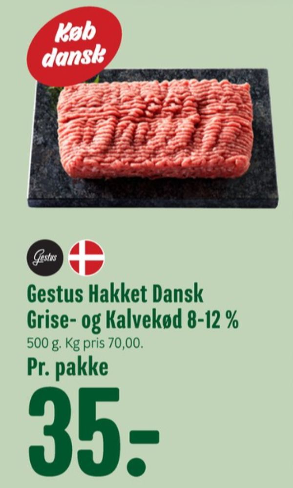Gestus, Hakket kalv og grisekød 8-12%
