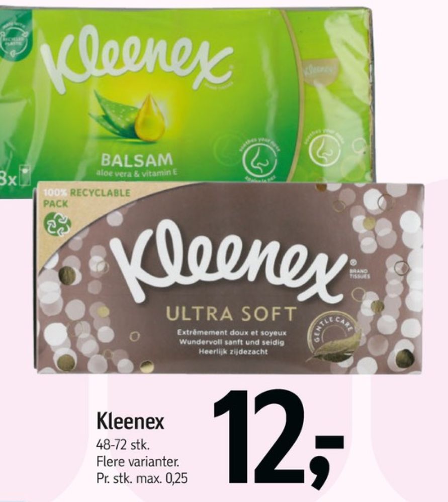 Kleenex, Lommetørklæder