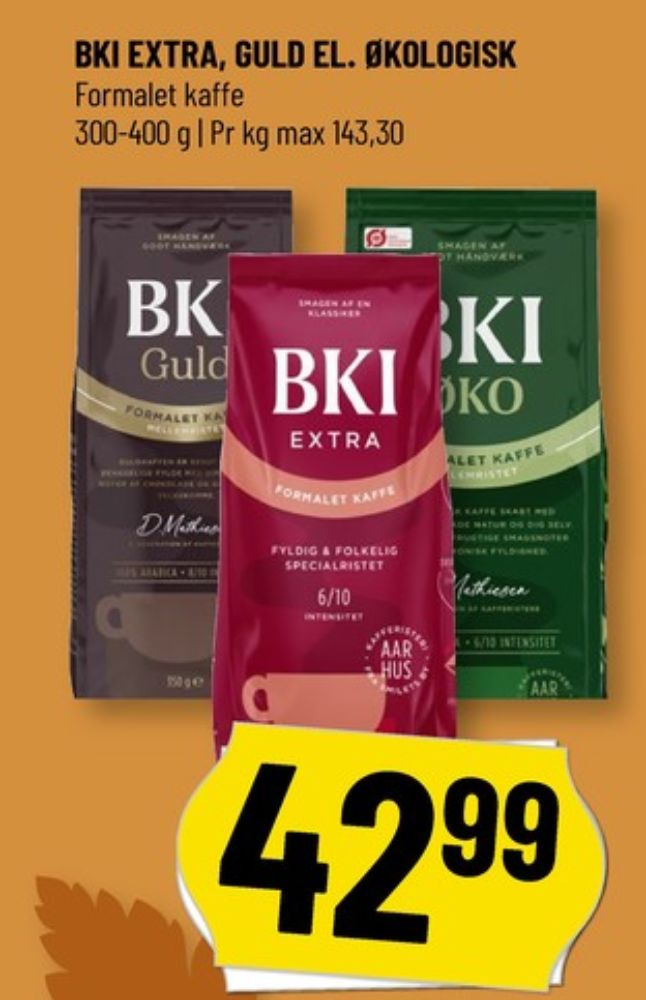 BKI Extra Specialristet, Kaffe Formalet