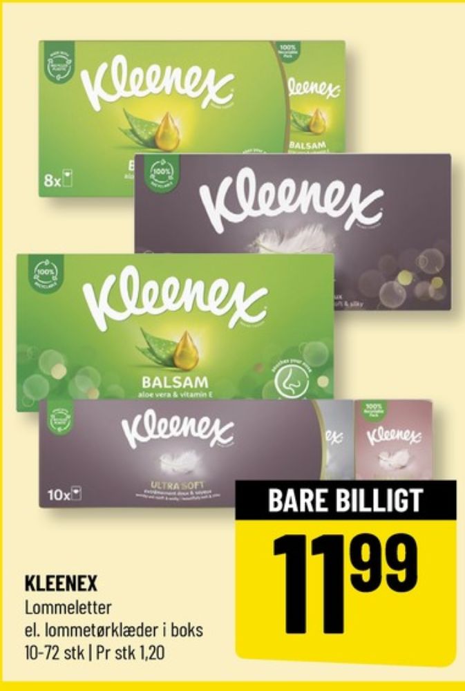 Kleenex, Lommetørklæder