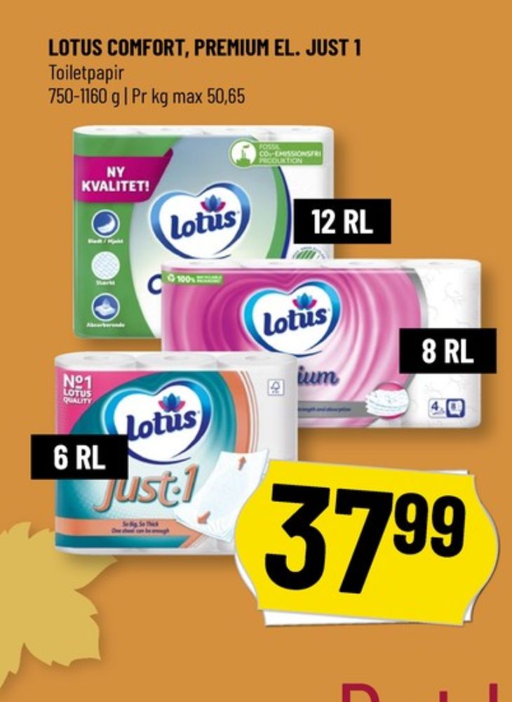 Lotus Comfort, Toiletpapir