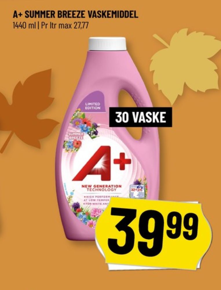 A+, Vaskemiddel-flydende