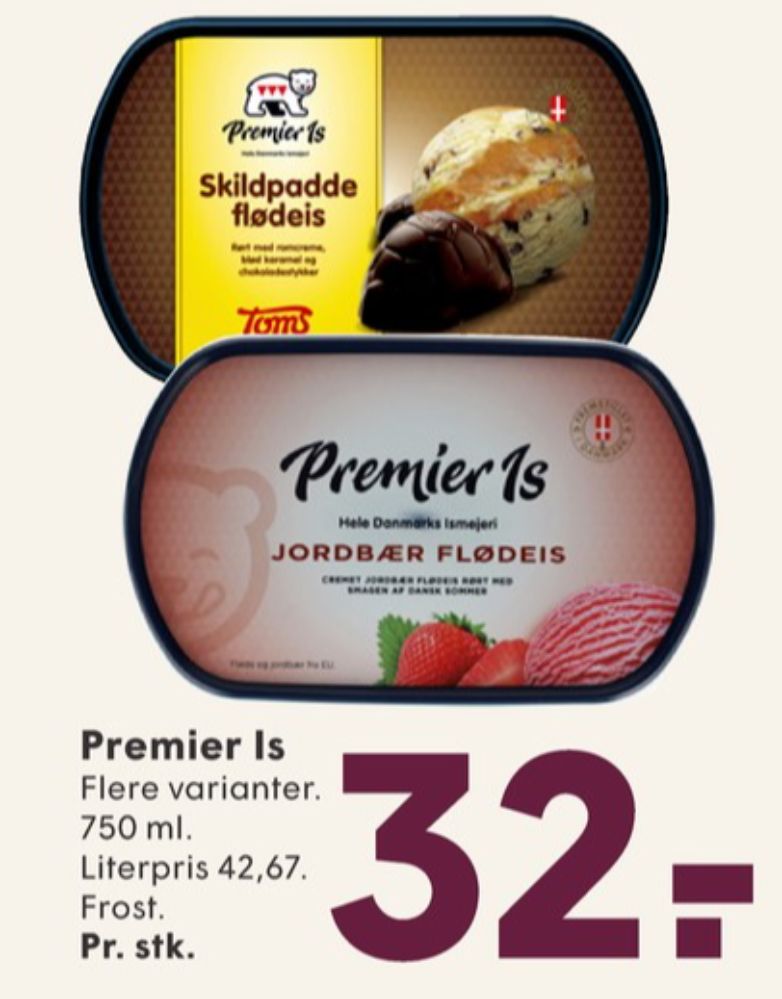 Premier, Jordbær Flødeis