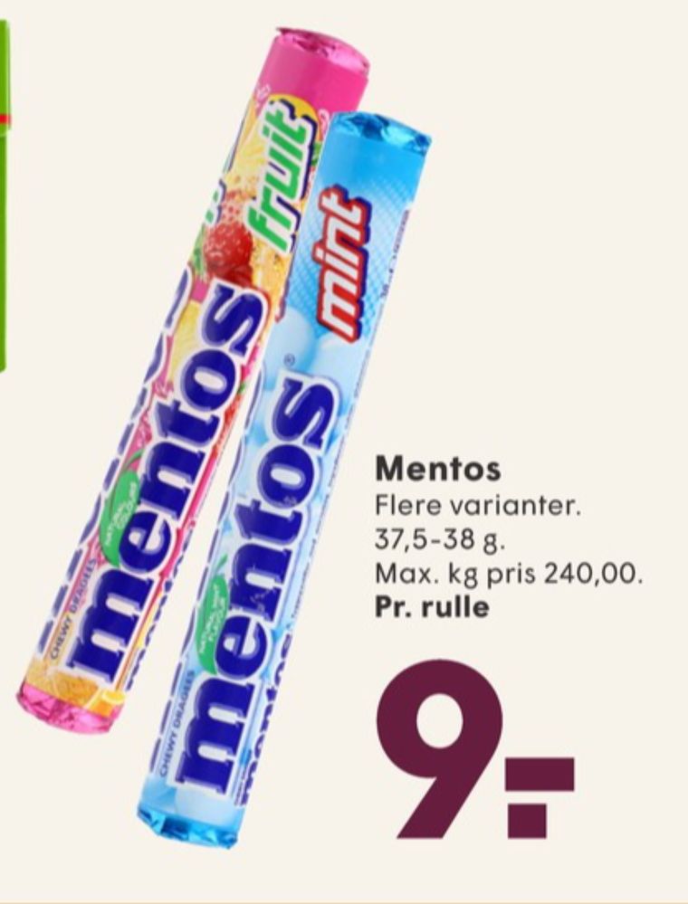 Mentos, Pastiller Fruit