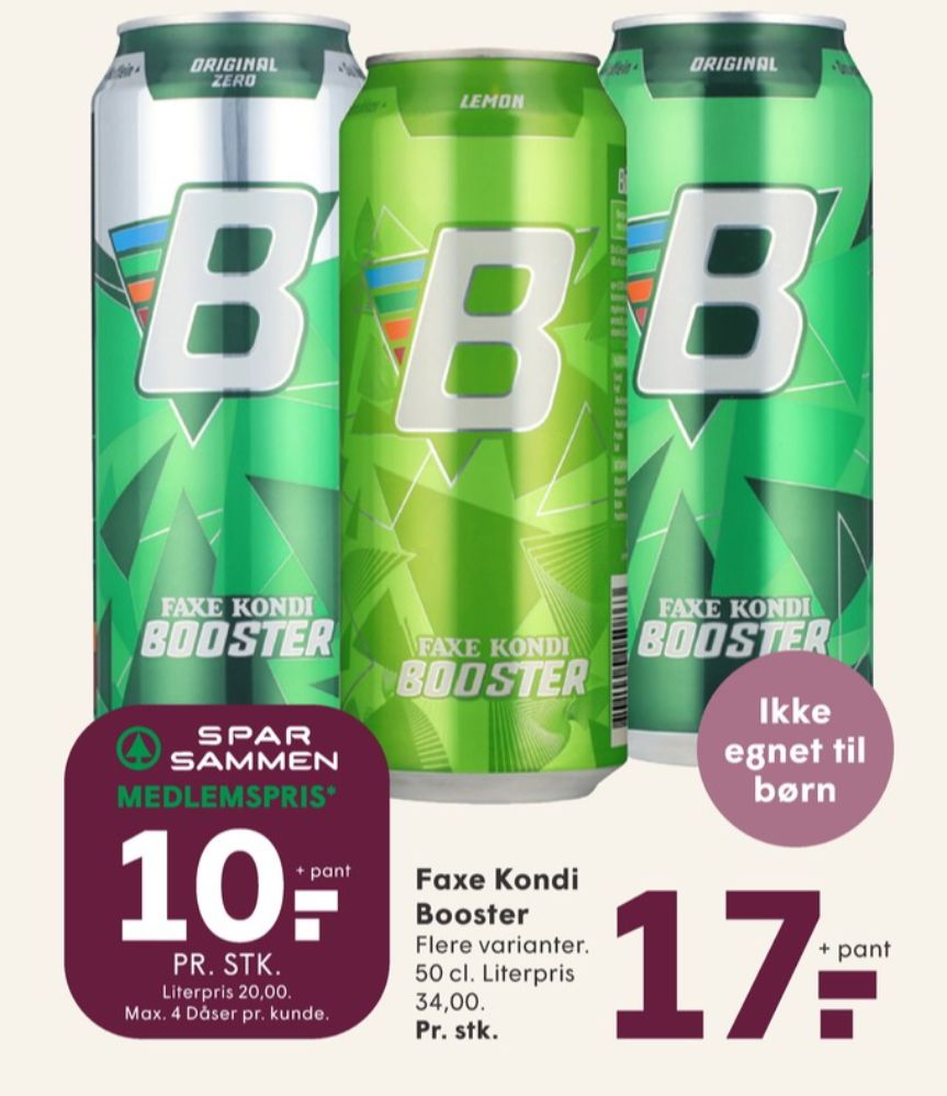 Faxe Kondi Booster Lemon, Energidrik