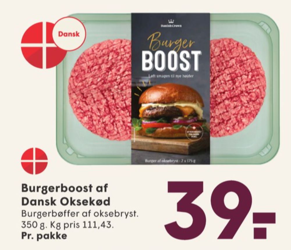 Danish Crown Burger Boost, Hakkebøffer