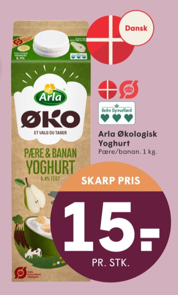 Arla, Pære & Banan Yoghurt 