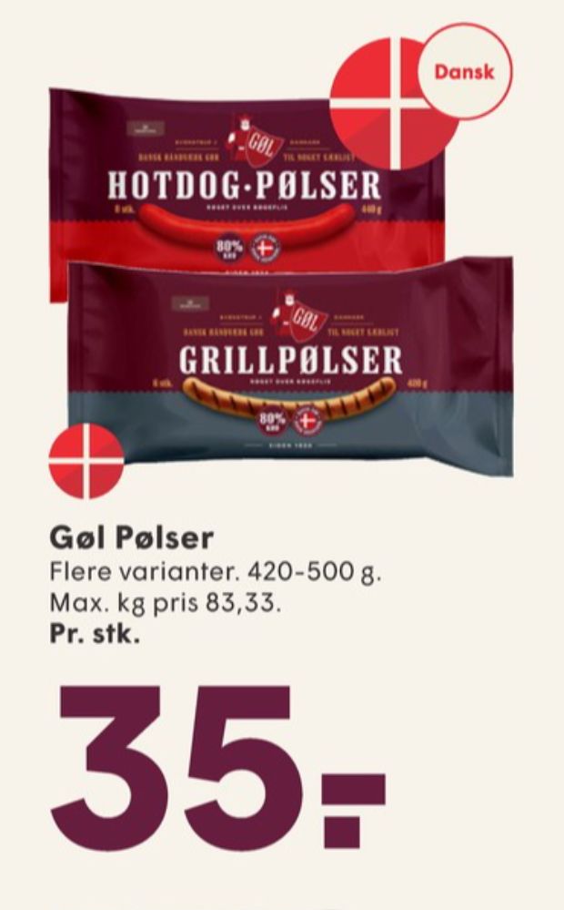 Gøl, Grillpølser
