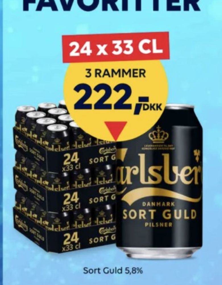 Carlsberg Sort guld, Øl 24 pk.