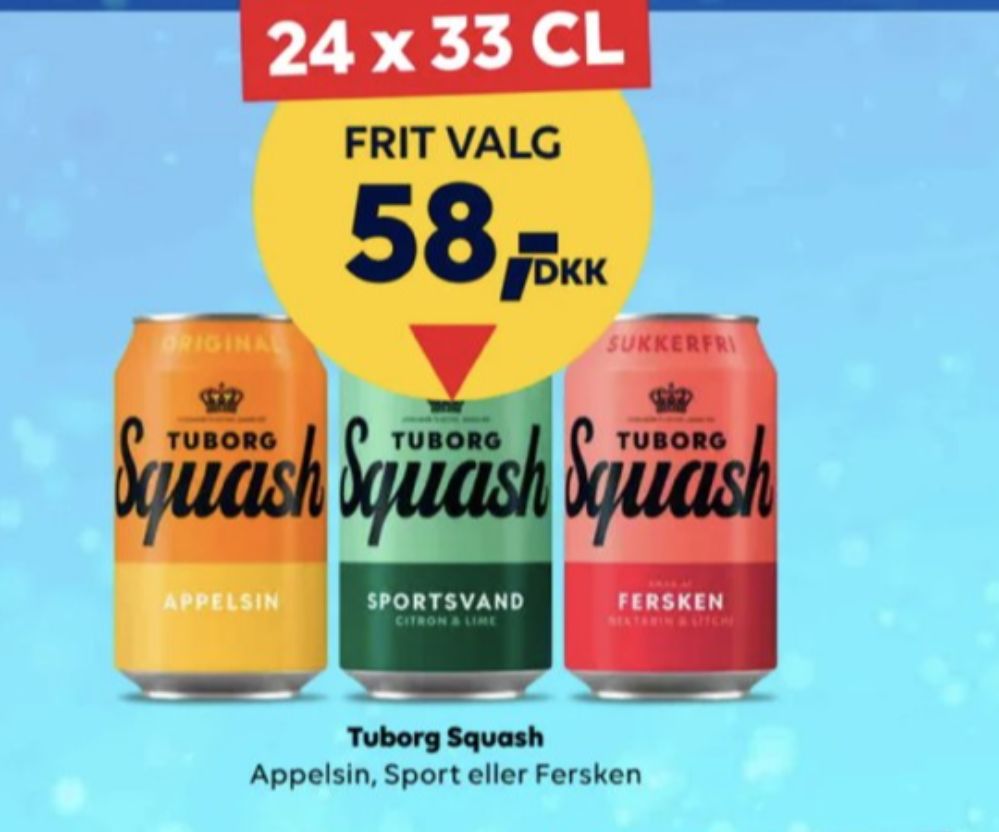 Tuborg Squash, Sportssodavand Citron Lime Sukkerfri 24 pk.