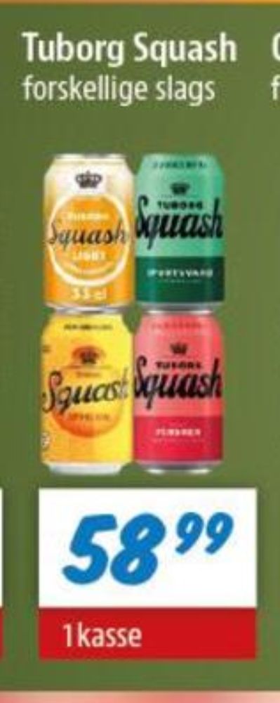 Tuborg Squash, Sportssodavand Citron Lime Sukkerfri 24 pk.