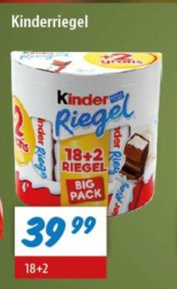 Kinder Riegel, Chokoladestænger