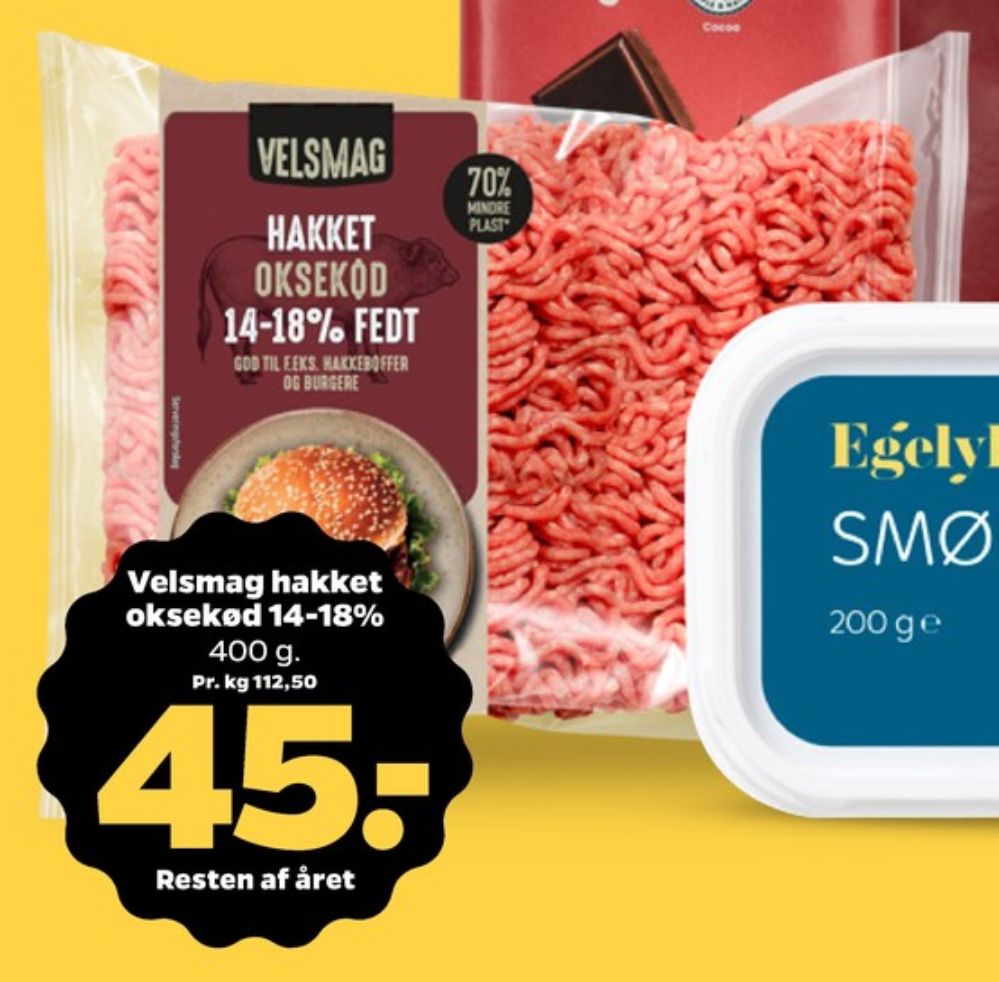 Velsmag, Hakket oksekød 14-18%