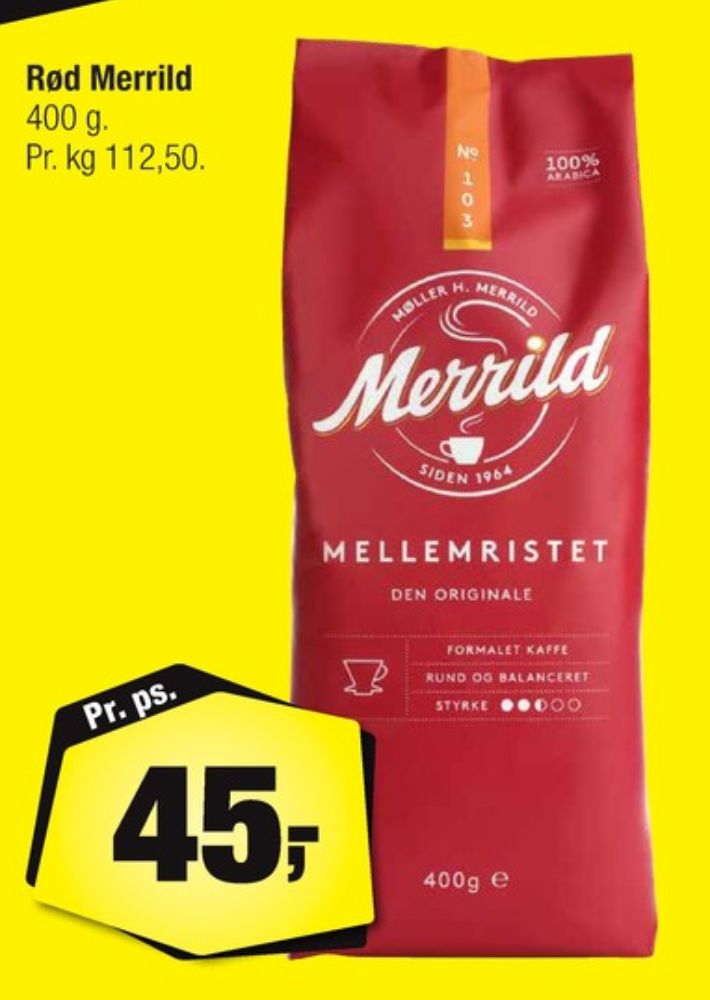 Merrild Mellemristet, Kaffe Formalet