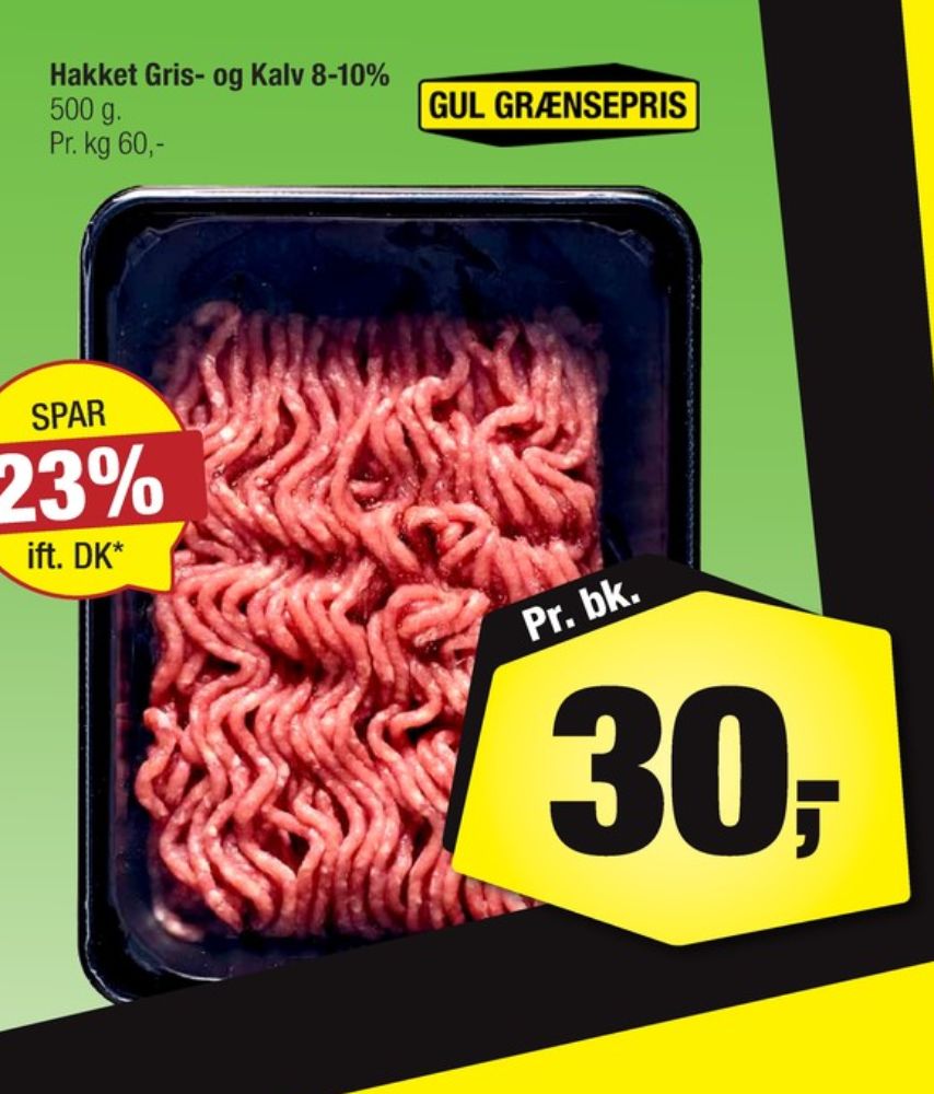 Hakket kalv og grisekød 8-10%