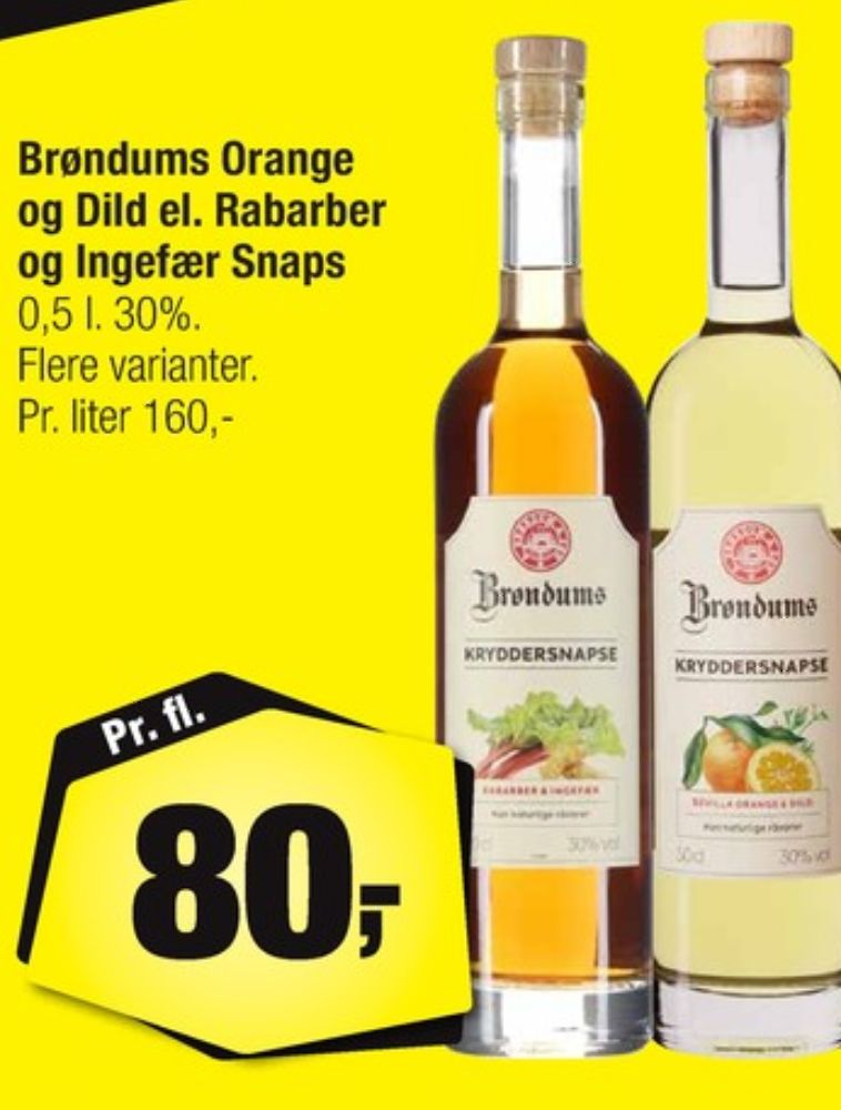 Brøndums  Kryddersnaps, Snaps Sevilla Orange & Dild