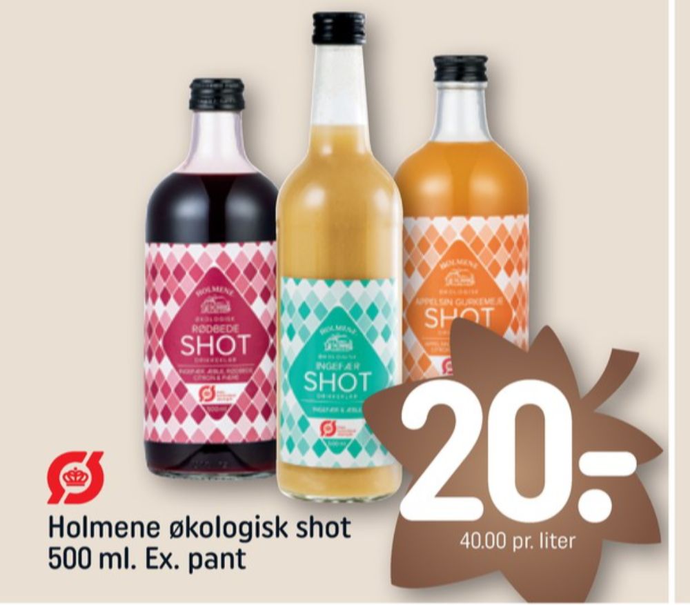 Holmene, Appelsin- og gurkemeje shot