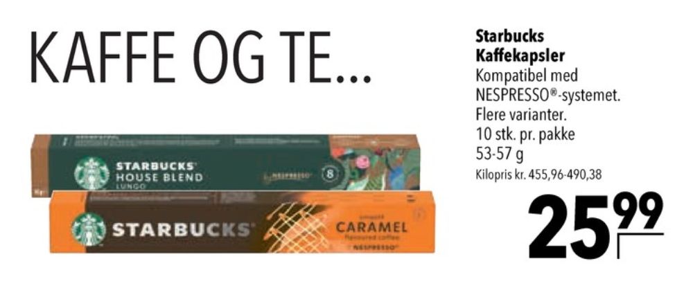 Starbucks Smooth Caramel, Kaffekapsler