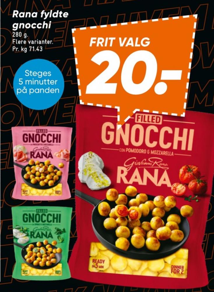Rana, Gnocchi med Spinat