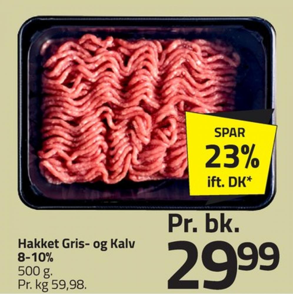 Hakket kalv og grisekød 8-10%