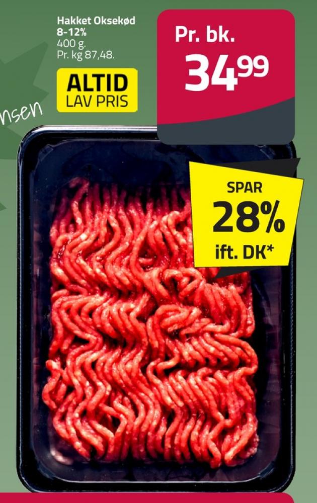 Hakket oksekød 8-12%
