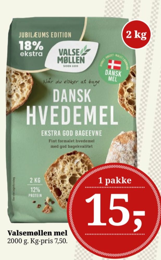 Valsemøllen, Hvedemel