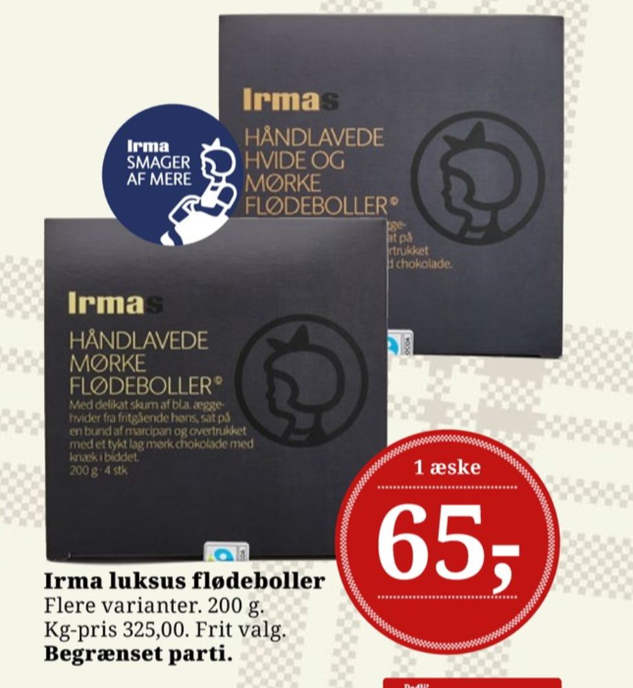 Irmas, Flødeboller Håndlavede Mørk
