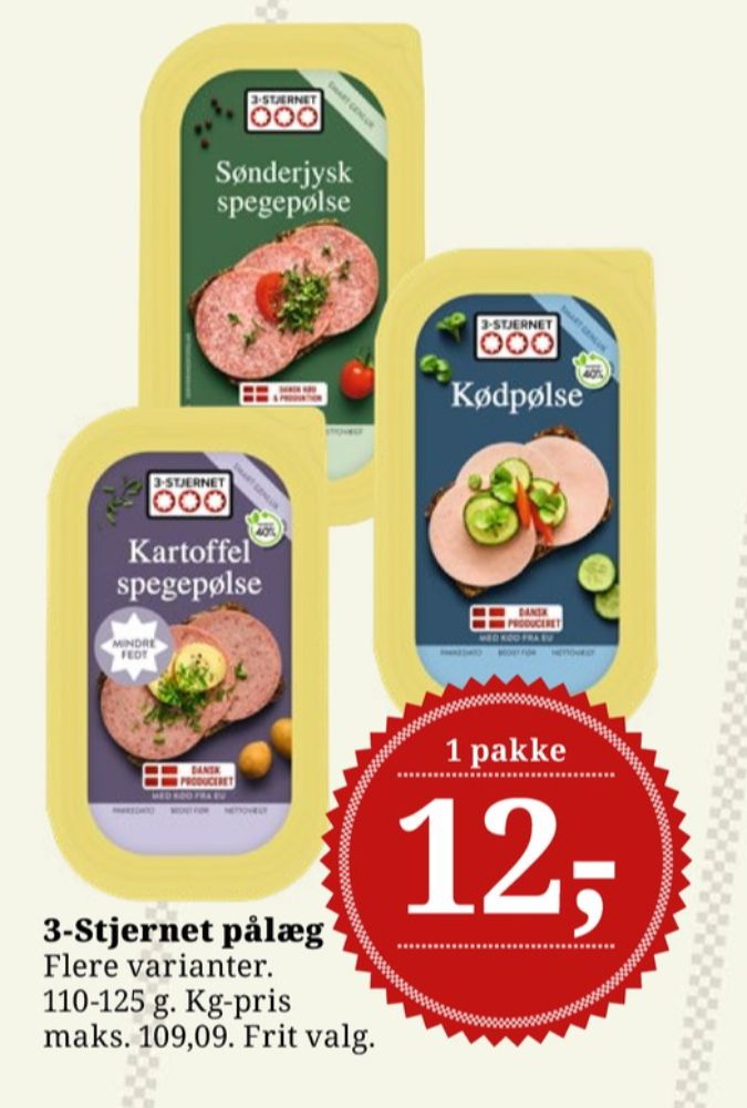 3-stjernet Gul bordpak, Sønderjysk Spegepølse