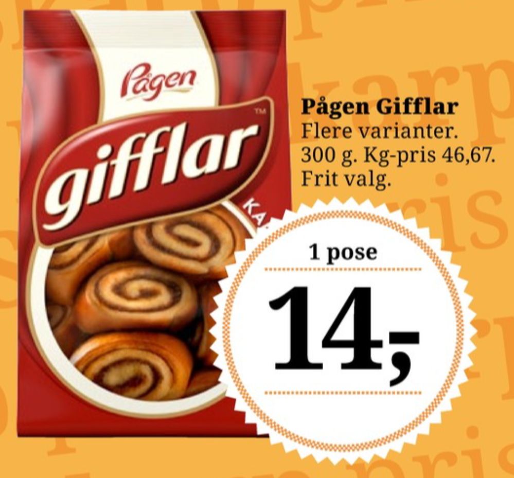 Pågen, Gifflar kanel