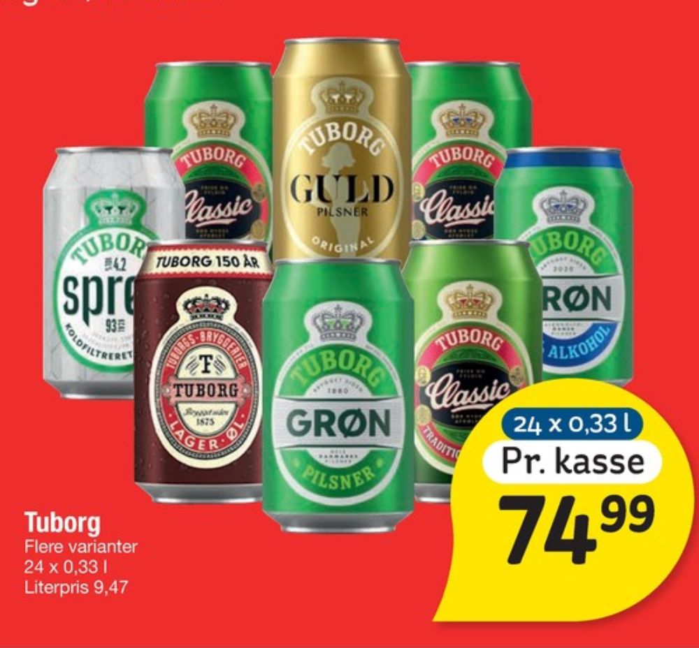 Tuborg Classic, Øl 24 pk.