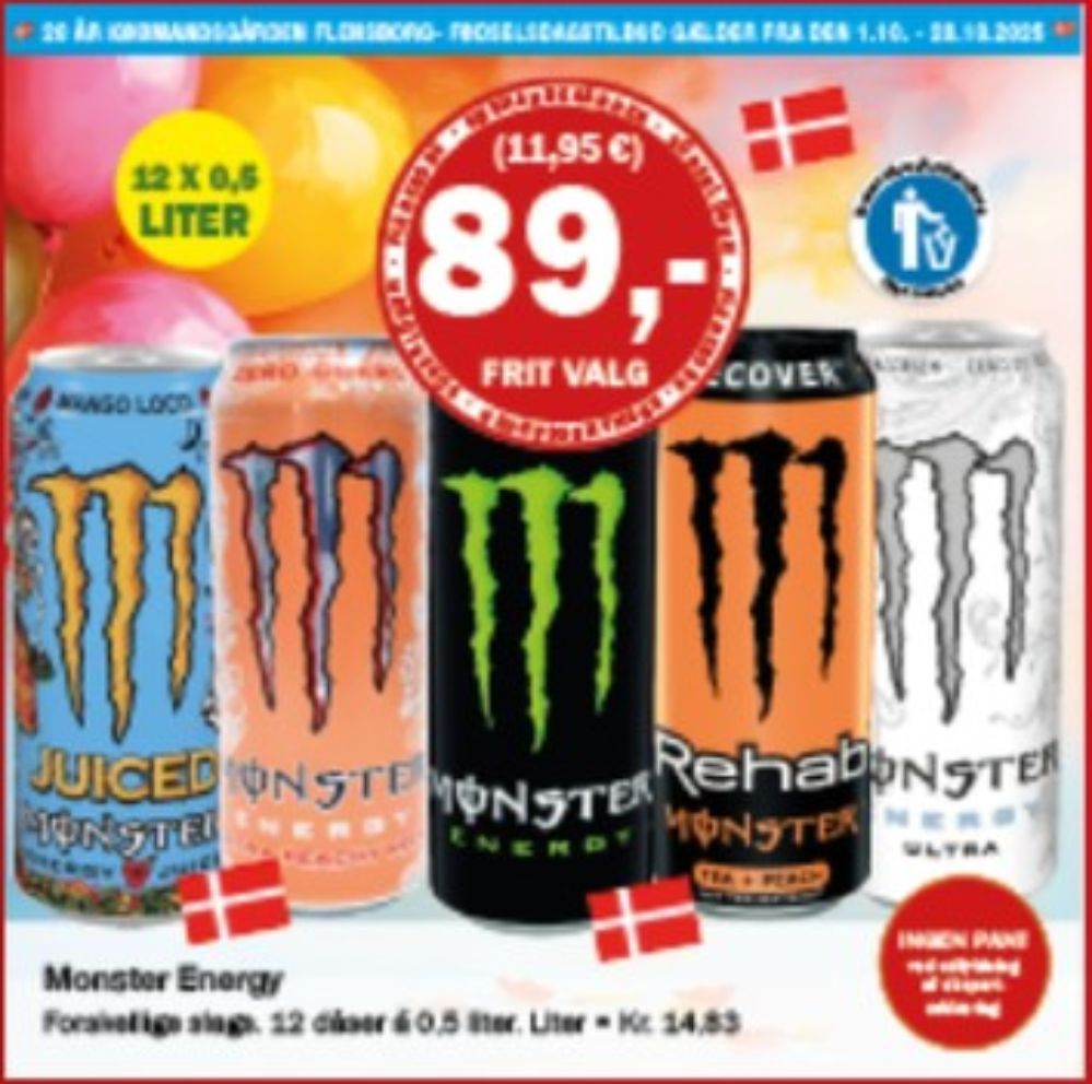 Monster Ultra Peachy Keen, Energidrik 12 pk.