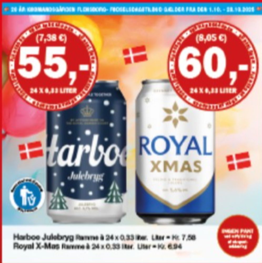 Harboe Julebryg, Øl