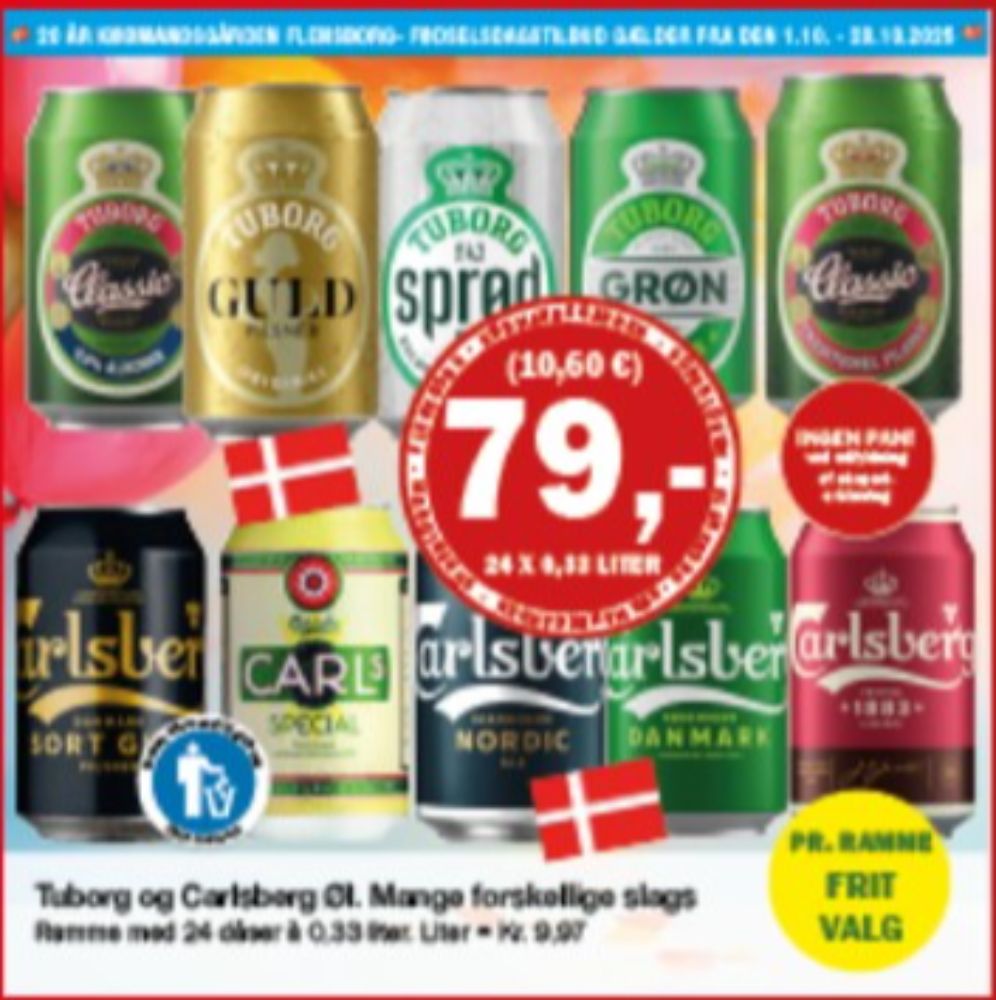 Tuborg Classic 0,0, Øl - Alkoholfri 24 pk.