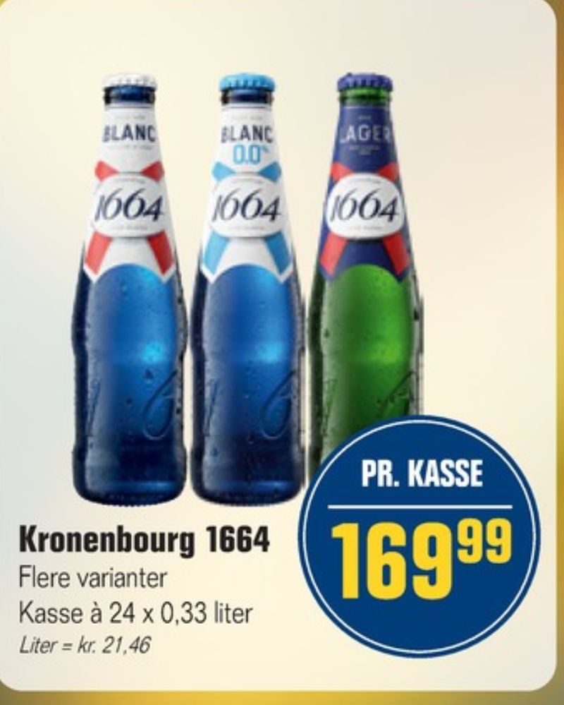 Kronenbourg 1664 Blanc 0,0%, Øl - Alkoholfri 24 pk.