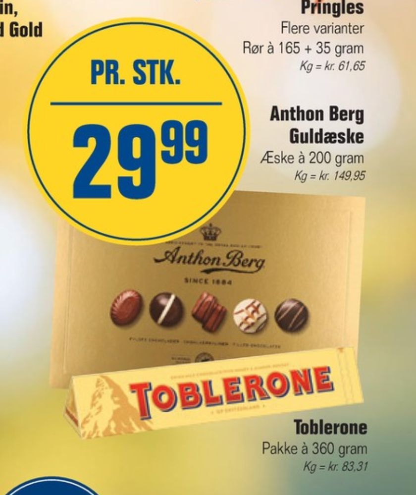 Anthon Berg Guldæske, Dessertchokolade
