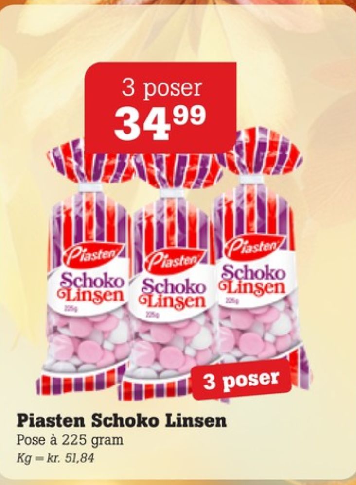 Piasten Schoko Linsen, Chokoladeposer