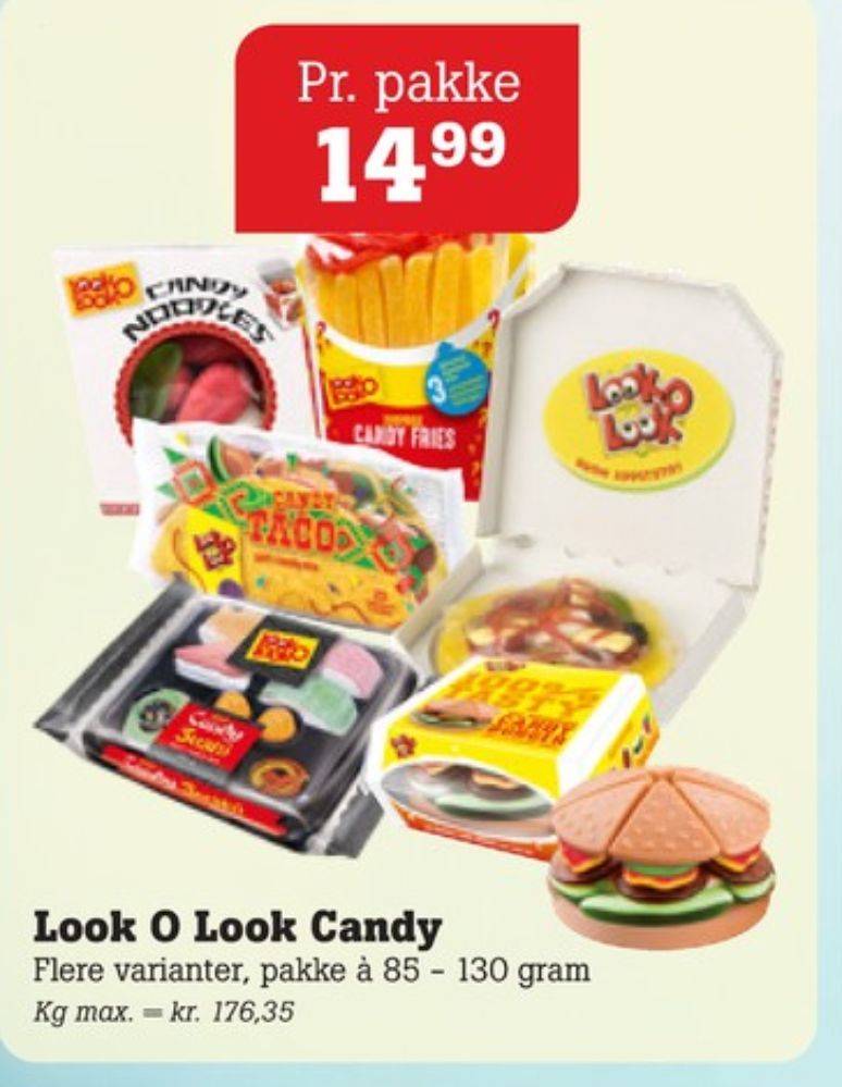 Look O Look Candy Burger, Slik
