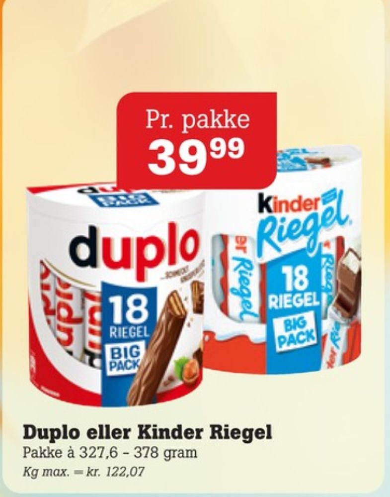 Kinder Riegel, Chokoladestænger